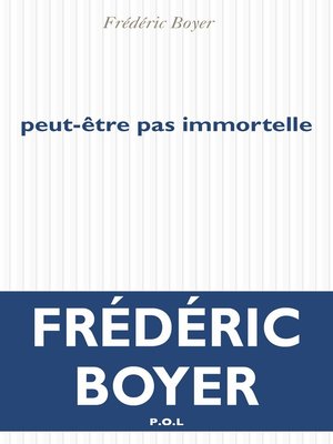 cover image of Peut-être pas immortelle